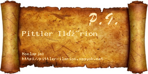 Pittler Ilárion névjegykártya
